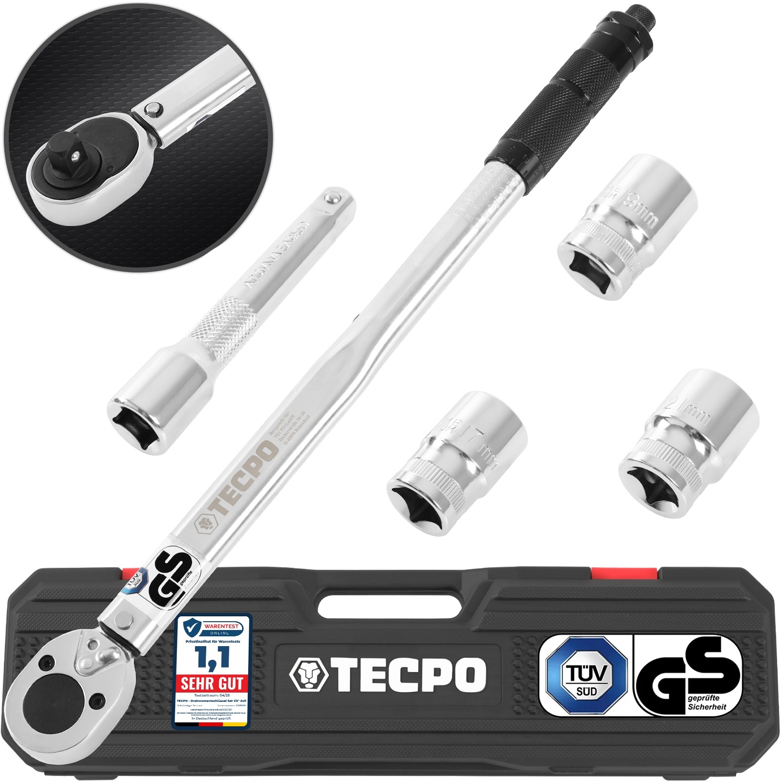 4x Steckschlüssel Adapter Set Stecknuss Satz für Ratschen Knarren1/2"1/4"3/8"