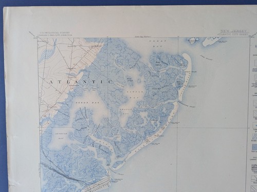 1894 Atlantic City New Jersey Original USGS Topographic Map - Picture 3 of 6
