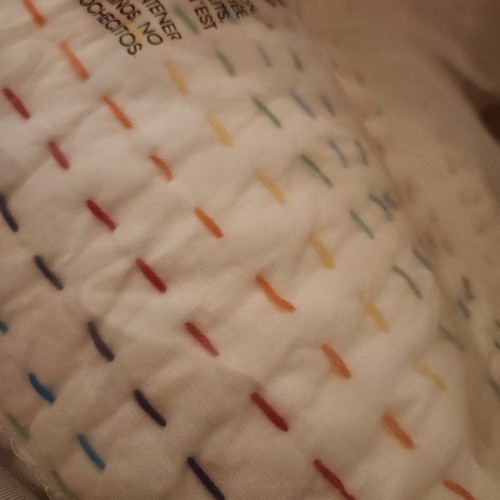 NEW Pottery barn pick stitch FULL / QUEEN PRIDE white quilt RAINBOW - Picture 3 of 4