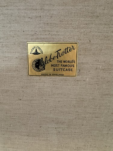 VINTAGE 24x14x7 GLOBETROTTER SUITCASE LUGGAGE ~ SHABBY CHIC DECOR STORAGE Read - Afbeelding 13 van 24