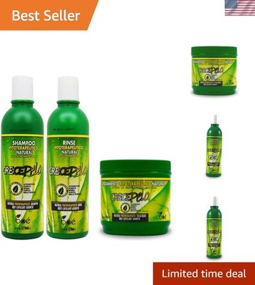 Natural Hair Growth Combo: Shampoo, Rinse & Treatment for Stronger Hair