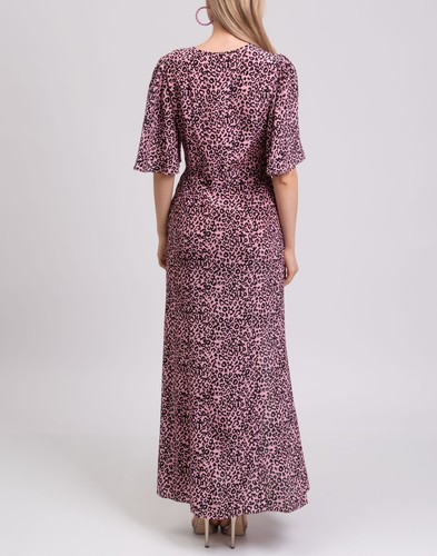 RRP€747 LES REVERIES Silk A-Line Dress US4 IT40 S Leopard Pattern Made in USA - Picture 5 of 8