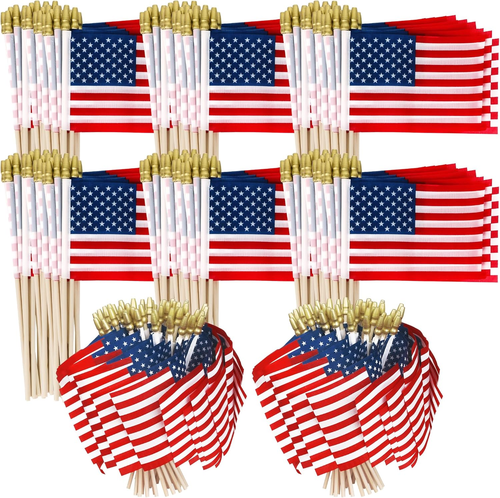 NEW Mini American Flags 4x6 Inch on Stick USA Patriotic Decor July 4th - Picture 12 of 16
