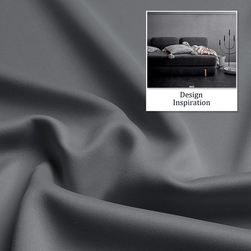Solid Blackout Curtains for Bedroom 72 Inches Long Room Darkening Grey Gromme... - Picture 4 of 8