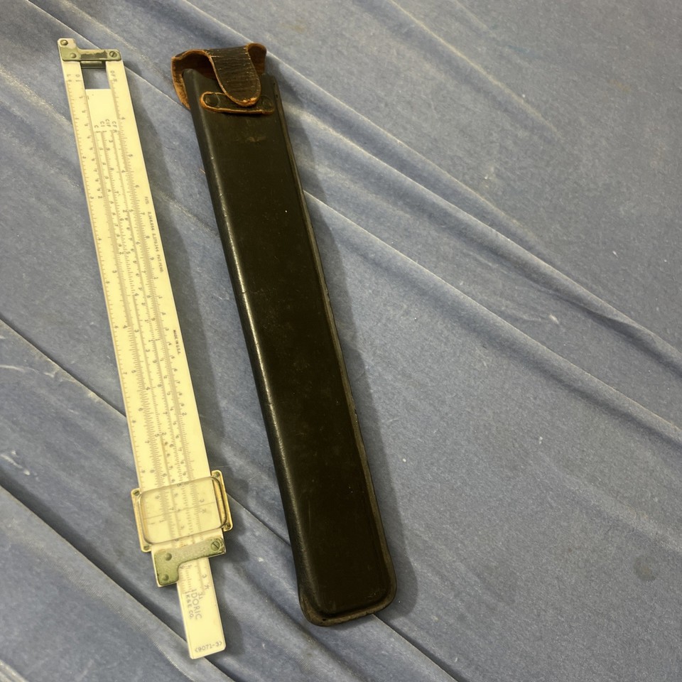 A K&E Doric slide rule — Keuffel & Esser is THE prestigious American name in engineering instruments, and this one is a handsome example.