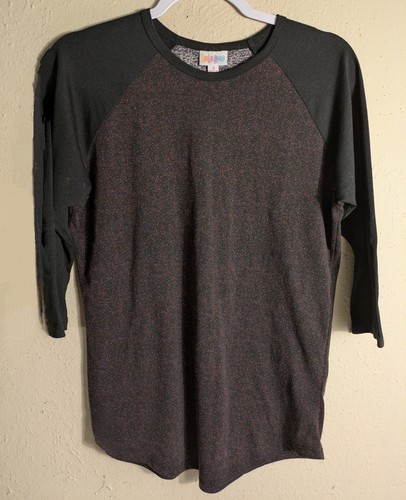 LuLaRoe Randy S MidSleeves Heather Purple Shaped Hem Crew Neck Baseball TeeShirt - Picture 3 of 19