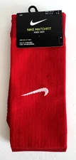 Nike Matchfit NEW Red with White Soccer Socks Men 8-12 Women 10-13