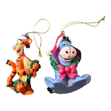 Disney Winnie the Pooh Eeyore and Tigger Figure Christmas Ornaments Set of Two