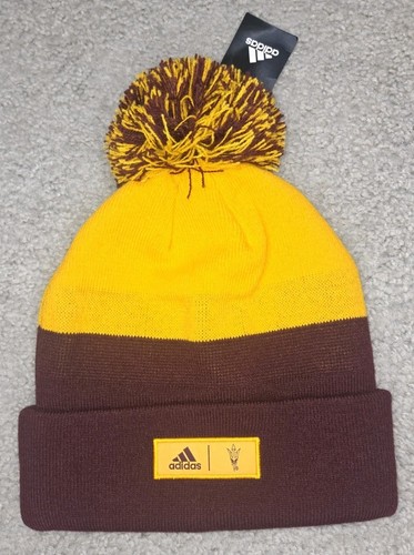Men's adidas Maroon/Gold Arizona State Sun Devils Colorblock Cuffed Knit Hat NWT - Picture 2 of 2