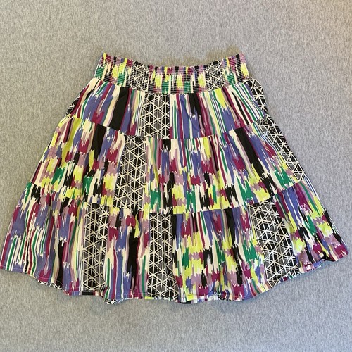 Fashion Bug A Line Summer Skirt Pull On Elastic Waist Women’s M Purple Cotton - Picture 1 of 6