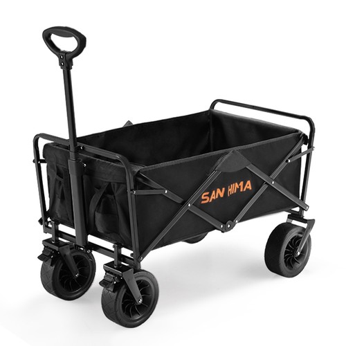 San Hima Folding Camping Wagon 120kg Beach Trolley 360° Wheel Garden Cart Picnic - Picture 11 of 11