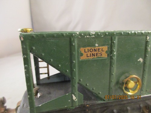 Lionel 803 Green Tinplate Prewar O Hopper Car painted used good condition - Picture 2 of 11