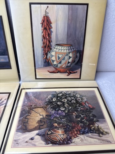Juego de 4 azulejos de cerámica nativos americanos de 8" x 8" - Imagen 3 de 7