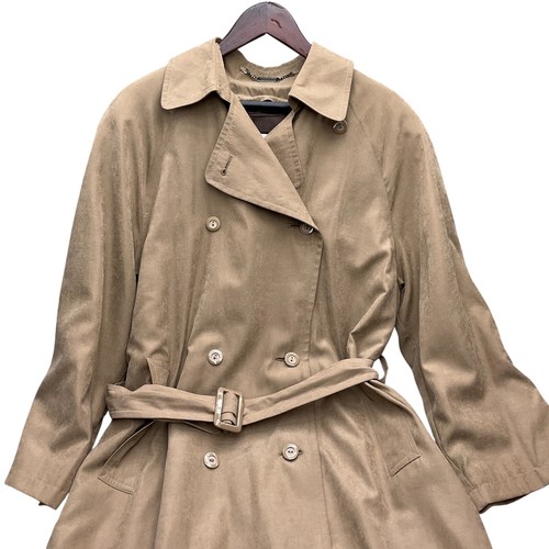 London Fog Trenchcoat Women 10P Taupe Long Fleece Raglan Classic Career - Picture 2 of 12