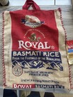 Royal Basmati Rice Burlap Tote Bag Handles Zipper Closure 20lb Size