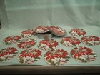 MICHEL DESIGN WORKS COASTERS "HOLIDAY" POINSETTIAS SET OF 12 UNUSED TWO SIDED