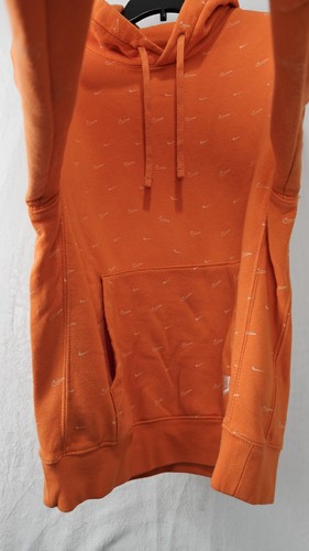 Nike Orange Hoodie All Over Print Nike Swoosh Mens Medium - Picture 9 of 17