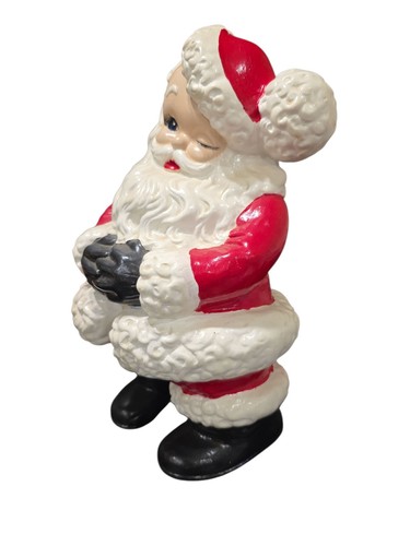 Vintage Atlantic Form 14" zwinkernder Weihnachtsmann Keramik Figur 70er Weihnachten - Bild 6 von 11