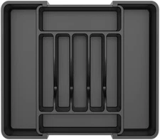 Expandable Silverware Organizer Tray 12.4-21in Adjustable Kitchen Drawer Divider