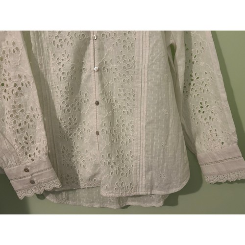 Sundance Lochspitze L Langarm Boho Bauern Top Neu mit Etikett bestickt Milkmaid - Bild 8 von 9