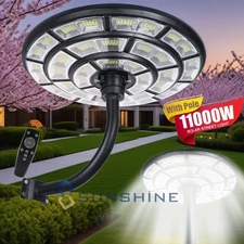 11000W 360° Super Bright Commercial Solar Street Light Dusk to Dawn Area Lamp