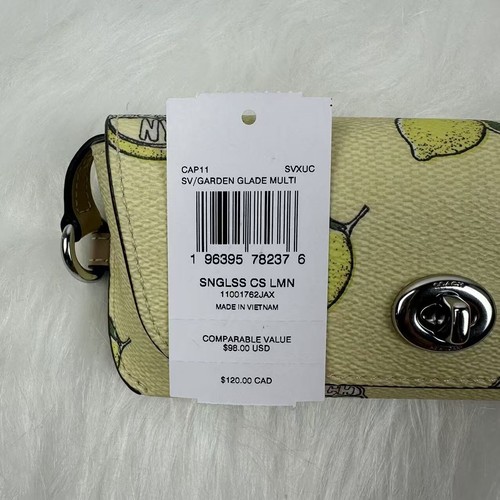 COACH Sunglass Case With Lemon Print In canvas/Sv/Garden Glade Multi NWT - Picture 3 of 3