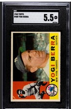 YOGI BERRA 1960 TOPPS SGC 5.5 ! *JUST GRADED ! *SHARP EDGES/*STAINLESS REVERSE