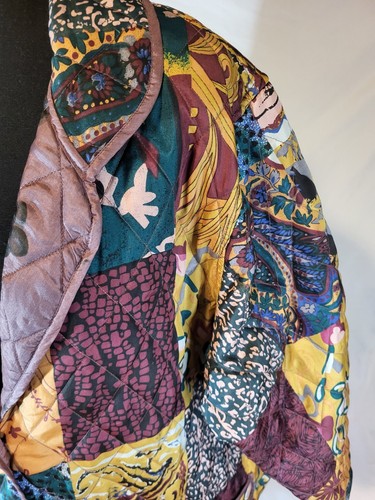 NWT Blair 100% Silk Quilted Patchwork Reversible Jacket Size 2XL - Picture 3 of 6