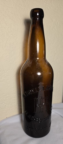 STOCKTON, CALIFORNIA BLOB TOP BEER BOTTLE - NATIONAL LAGER BEER brown 11.5" tall - Bild 2 von 8