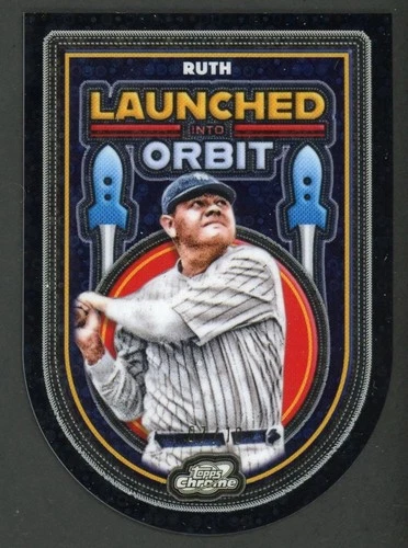 2025 Topps Chrome Cosmic Babe Ruth Black Refractor Launched Into Orbit #7/10
