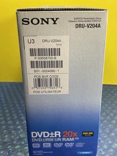 SONY DRU-V204A DVD/CD Rewritable Drive Black New - Picture 2 of 7
