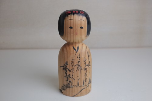 Kokeshi Japanese Wooden Doll Vintage Set of 6 from Japan - Picture 6 of 11