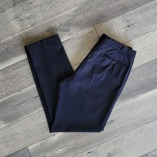 Sid Mashburn Dress Pants 34x33.5 Blue Abito Facon Italian 100% Wool Flannel