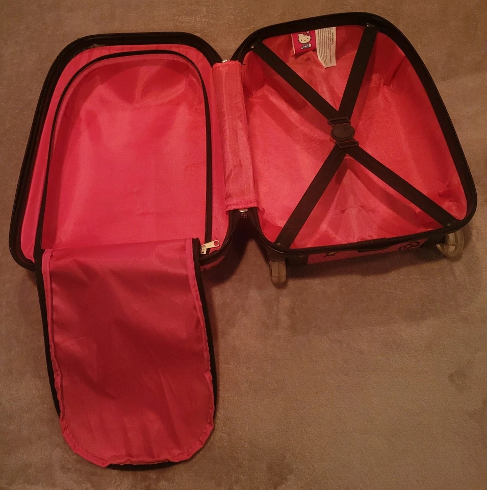 Hello Kitty Hard Shell Girls Overnight Rolling Suitcase Luggage Pink16”x12’’x8’’ - Image 4 of 4