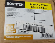Bostitch 16 gauge 7/16” Crown 1-3/4” Leg Staples, bostitch Staples. 10,080