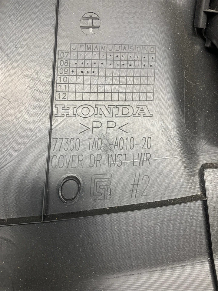 2008-2012 HONDA ACCORD Sedan Lower Knee Bolster Dash Column Instrument Cover OEM - Image 3 of 4