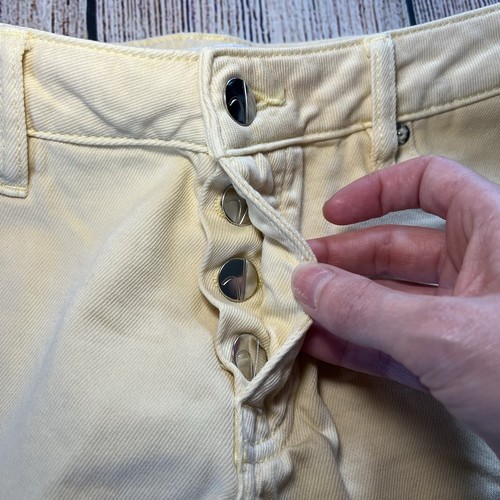 Short en jean Vigoss Marley découpé jaune vieilli femme 28 denim bouton mouche - Photo 2/10
