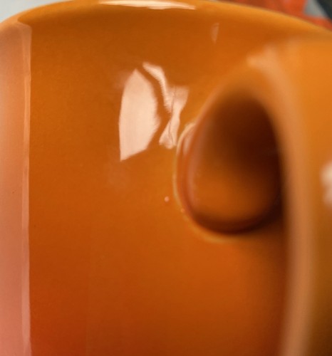 LE CREUSET Volcanic Orange Flame 400ml Stoneware Coffee Mug Larger Size NEW - Picture 7 of 11