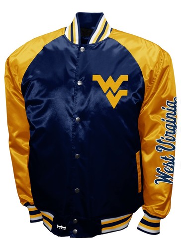West Virginia Mountaineers Franchise Club Game Satin Full-Snap Jacket - Navy - Picture 1 of 3