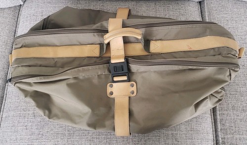 Vtg TONY LAMA Classic II Canvas/Leather Duffle Bag Olive Green & Buckskin 1980s  - Picture 7 of 22