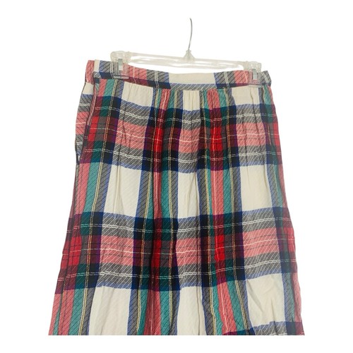 Ladybug Authentics Skirt Womens 12 Plaid Pleated Side Buttons 100% Rayon Vintage - Picture 7 of 18