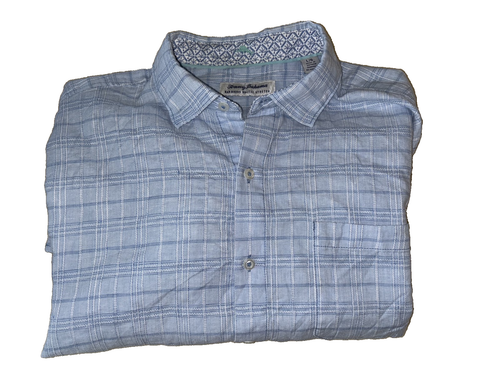 Camicia Tommy Bahama uomo grande a quadri Barbados brezza elasticizzata con bottoni casual - Foto 4 di 11
