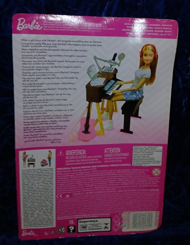 Barbie Karriere Musiker Puppe Gitarre Keyboard Mikrofon Kopfhörer Schreibtisch Hocker - Bild 2 von 13