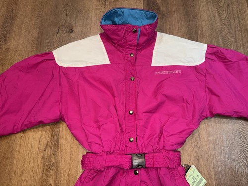 Vintage Skianzug Damen Einteiler Schneeanzug Schneelatz Powderline Retro 90er Large - Bild 8 von 19