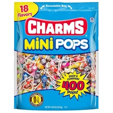 Tootsie Roll Charms Mini Pops - 4.5 lb Bag of 400 Count (Pack 1) 