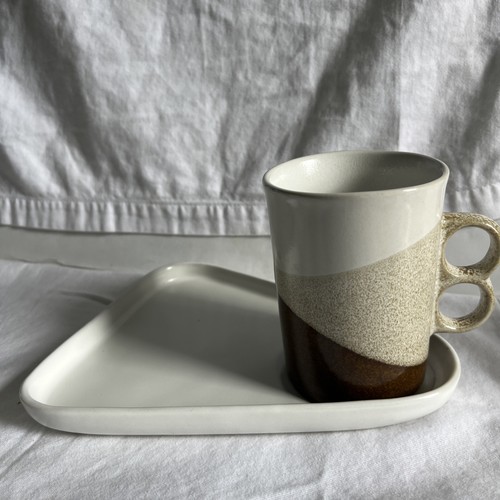 Vintage Bennington Potters Snack Set 1340 Trigger Becher 1341 Tablett