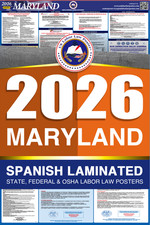 2026 Maryland MD LABOR LAW POSTER (Federal & State) Spanish Laminated