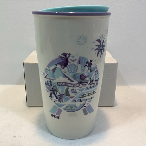 Starbucks Disney Epcot Park 12 fl/oz Ceramic Travel Mug with lid - Picture 2 of 10