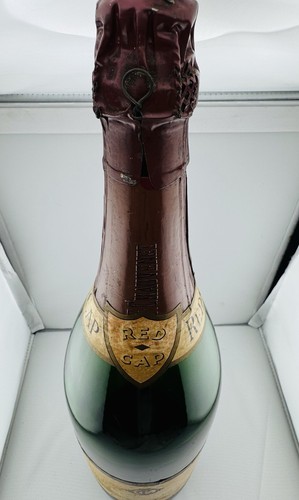 Vintage RIESIGE rote Kappe Chauvenet Sekt Made in France VITRINENFLASCHE 19" - Bild 10 von 10