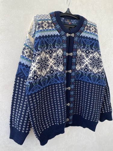 Skjaeveland Of Norway Fair Isle Knit Sweater Men Wool Telemark Style Metal Clasp - Picture 3 of 17